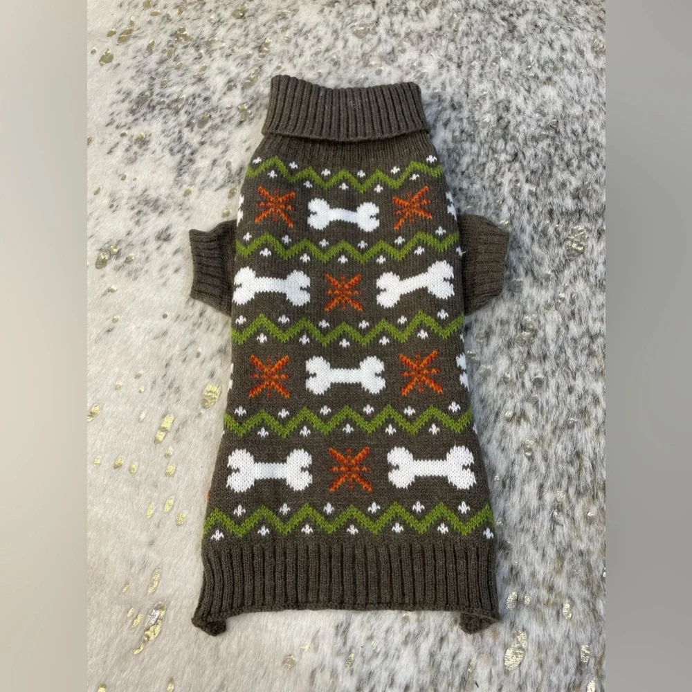 5 for $25🔥Wag-A-Tude Brown Wool Blend‎ Puppy Sweater Medium
